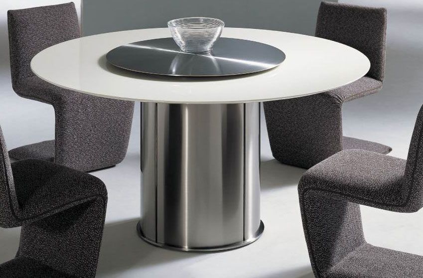 幾何美居 現(xiàn)代北歐風(fēng)格天然大理石可旋轉(zhuǎn)餐廳用餐桌